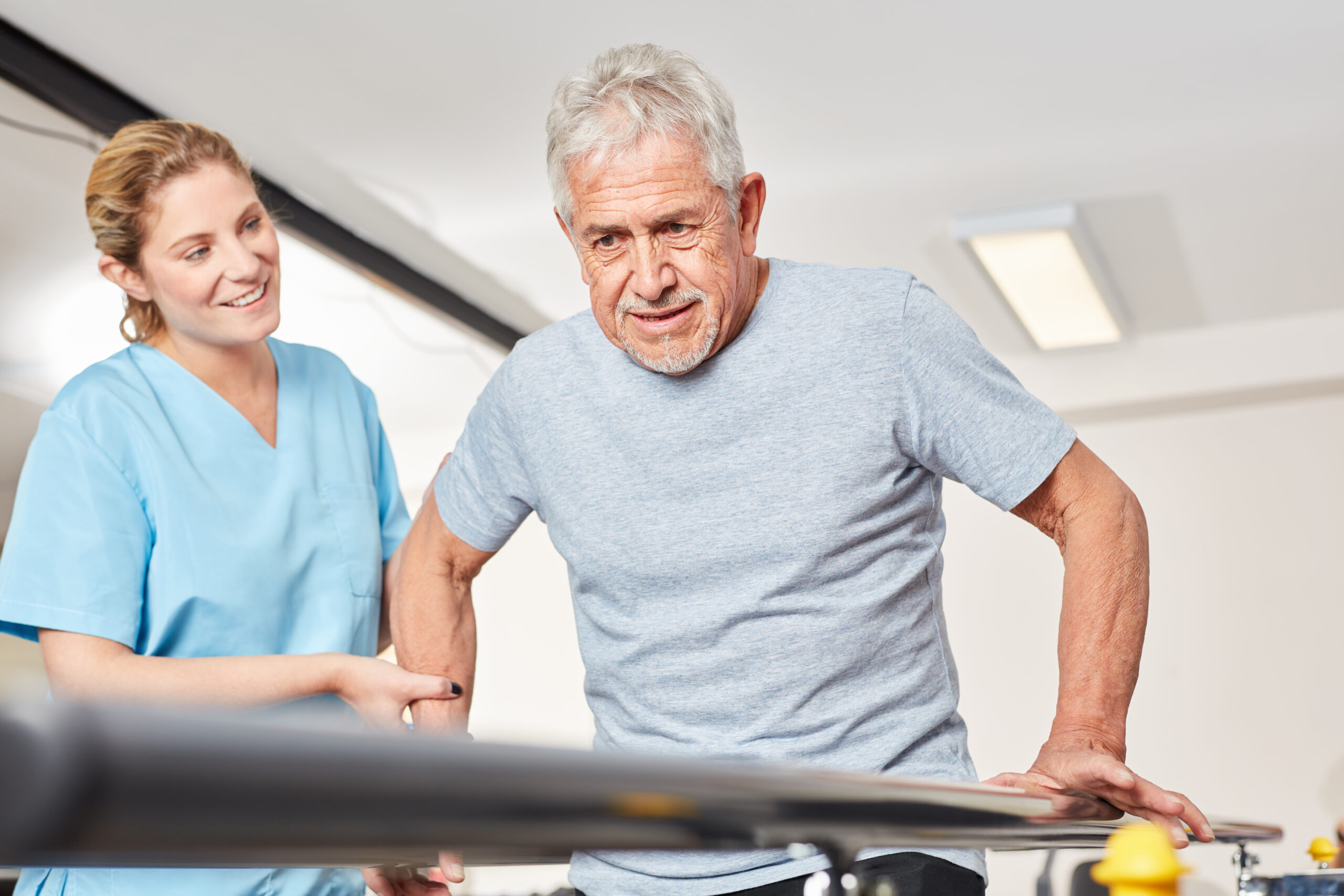 rehab parallel bars male dreamstime xxl 173330737